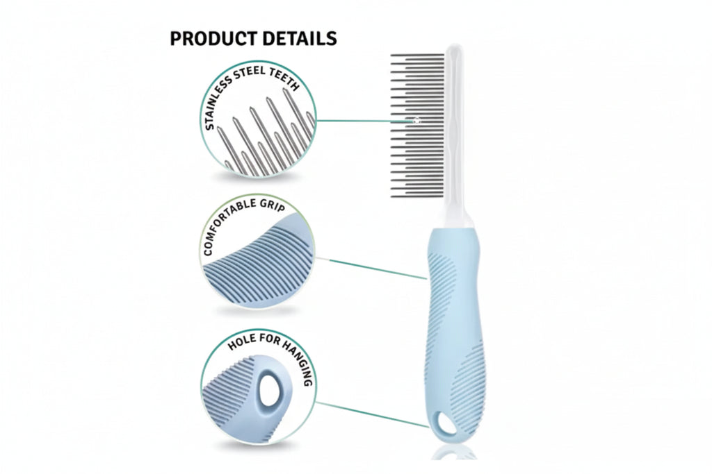 Pet Grooming Needle Comb for Cleaning Fur (Single Piece)