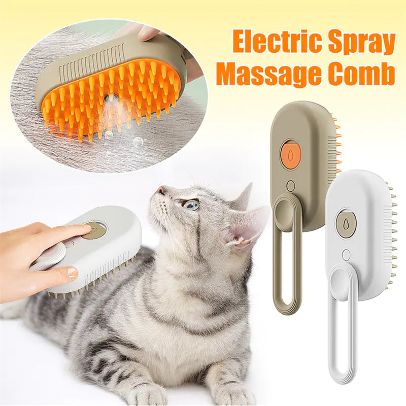 3-in-1 Electric Cat & Dog Steam Brush for Grooming